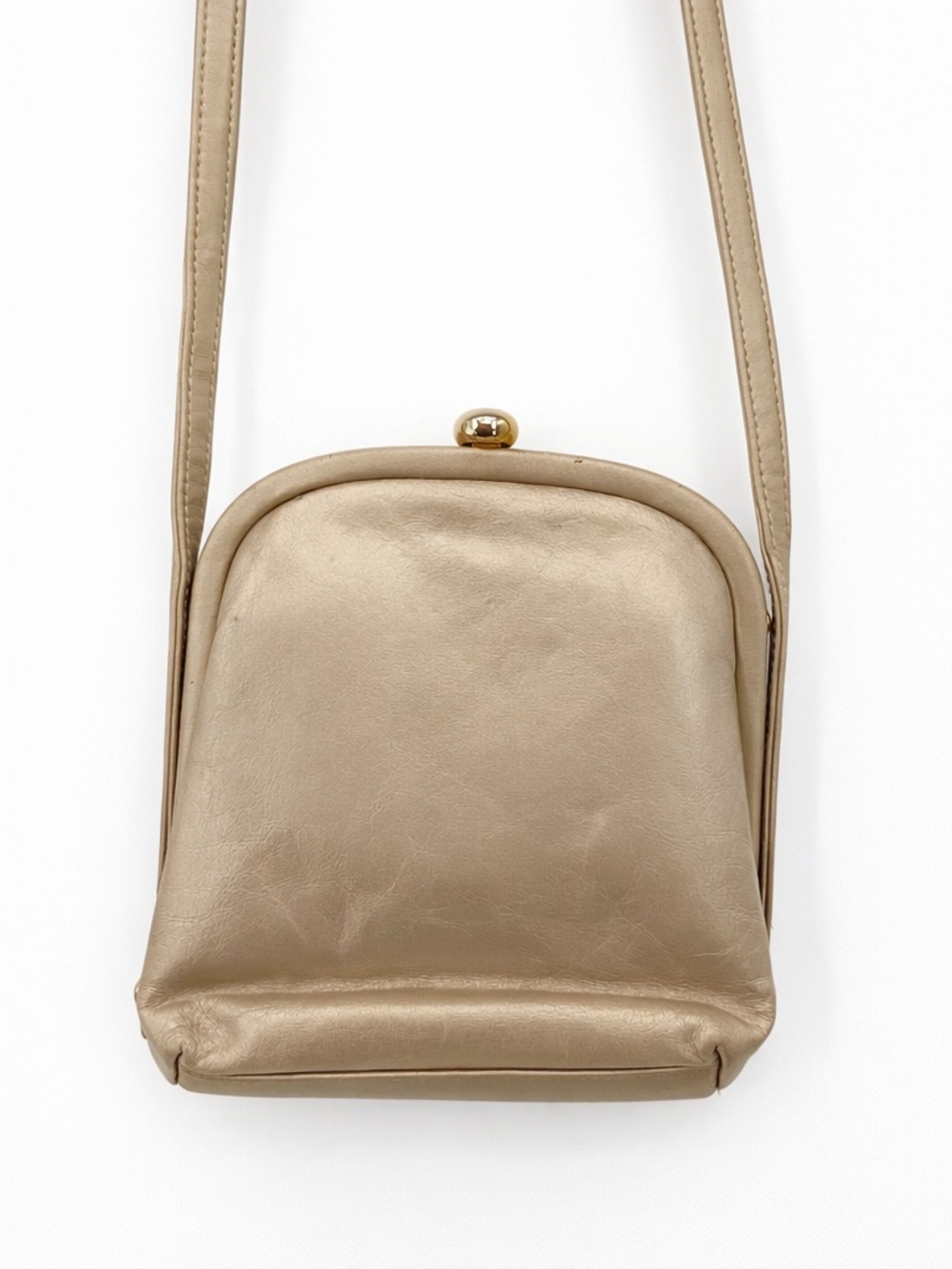 Diamicci Vintage Leather Gold Crossbody Purse Metallic Evening Formal